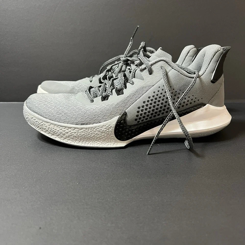 Nike Kobe Mamba Fury Shoes Mens 9 Cool Gray Black Basketball Athletic Sneakers